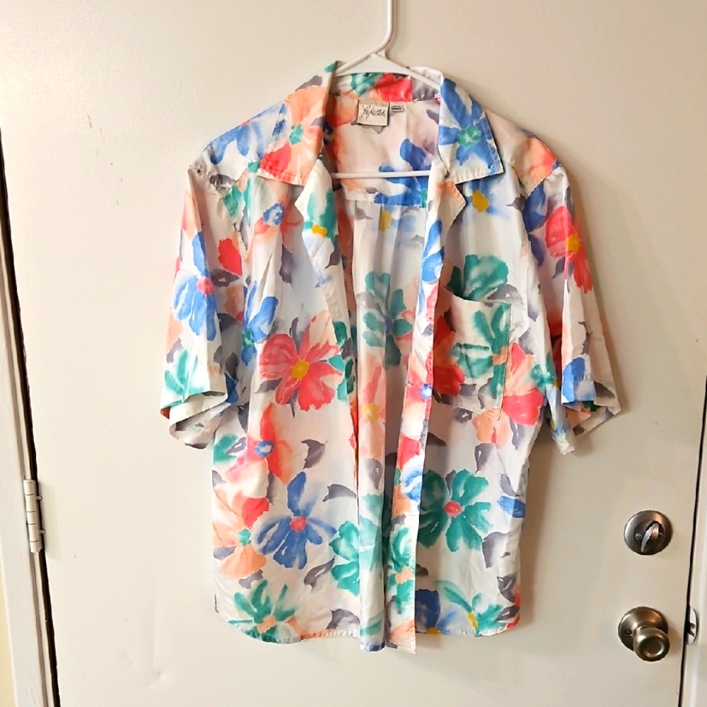 Pykettes Vintage Floral Short Sleeve Shirt - Picture 5 of 6